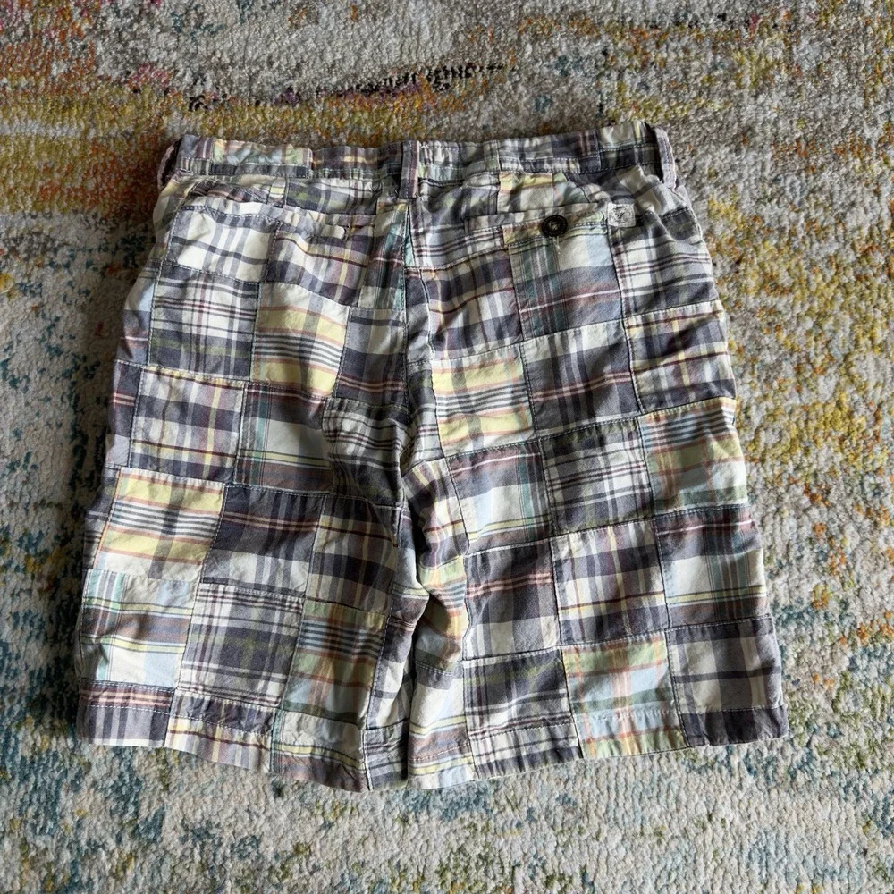 AMERICAN EAGLE Vintage Patchwork Madras Plaid Shorts Size 30 Prep Fit